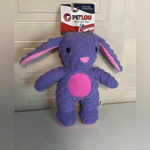 Dog Toy  14”  Bunny Very Solf Lavender Bunny - PetLou- New Clinker & Squaker